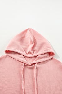 Waffle Knit Fleece Lined High Low Oversized Hoodie