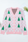 Checkered Christmas Cardigan Sweater