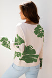 Flower Pattern Oversized Sweater