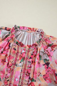 Ruffled Stitch Buttoned Loose Fit Shirt