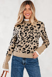 Leopard Ribbed Cuffed Sweater