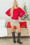 Bow Bubble Sleeve Sweater