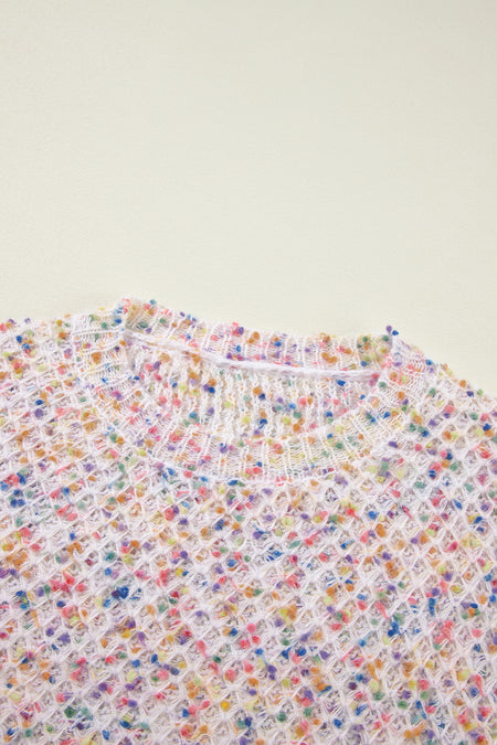 Confetti Knit Popcorn Sweater Top