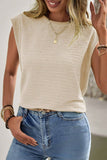 Solid Textured Batwing Sleeve Crew Neck T Shirt