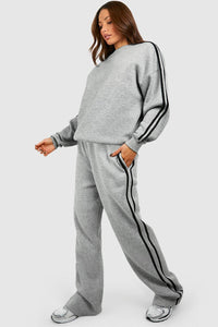 Side Striped Sweatshirt Active Set