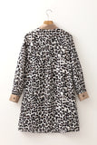 Leopard Print Long Sleeve Flared Dress