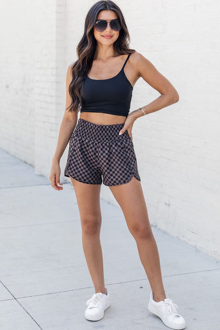 Geometric High Waisted Athletic Shorts