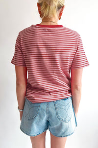 Stripe Crew Neck Casual T Shirt