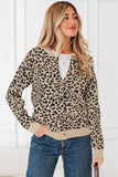 Leopard Chunky Knitted Cardigan Sweater