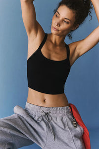 Athletic Ribbed Cropped Cami Top