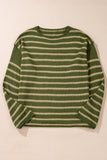 Stripe Drop Shoulder Casual Sweater