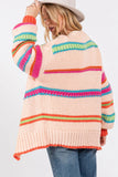 Striped Knit Oversize Cardigan