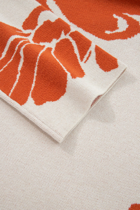 Flower Pattern Oversized Sweater