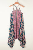 Bohemian Floral Patchwork Print Long Sundress