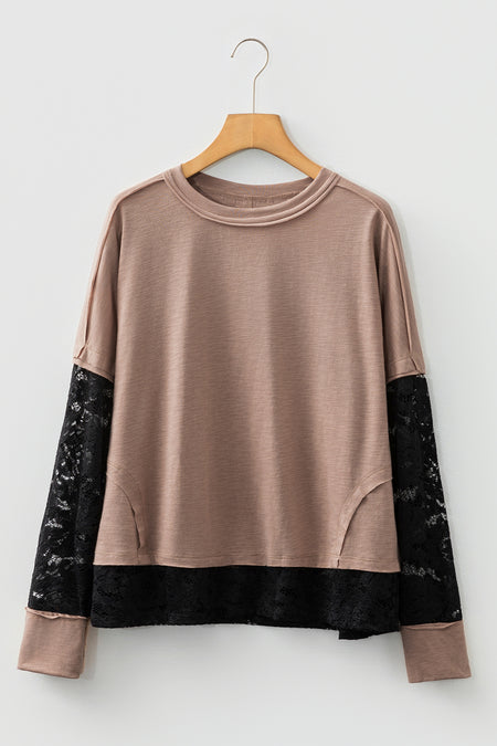 Sheer Lace Patchwork Tee