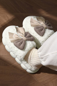 Bowknot Plush Slippers