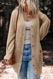 Fuzzy Buttoned Front Midi Solid Cardigan