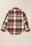 Plaid Corduroy Patchwork Chest Pocket Shacket