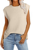 Solid Textured Batwing Sleeve Crew Neck T Shirt