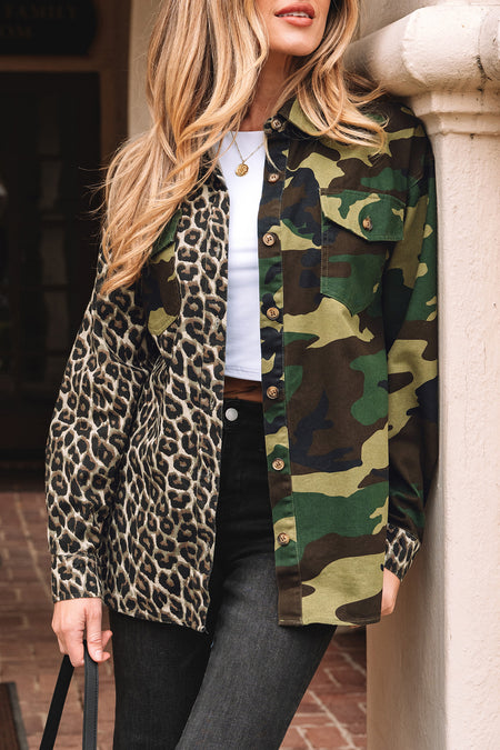 Camo Patchwork Oversize Shacket