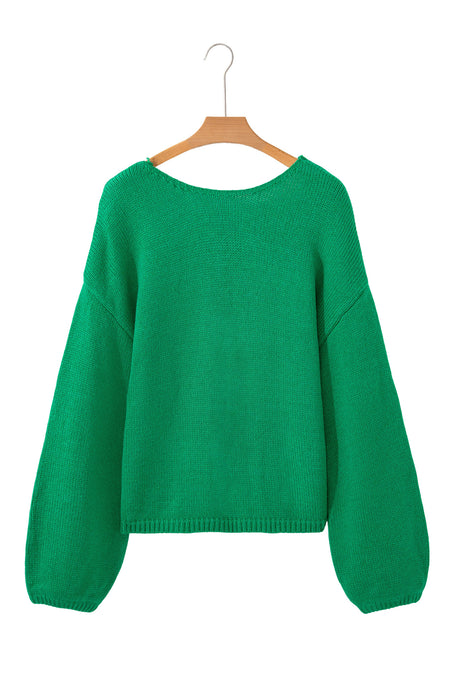 Bow Bubble Sleeve Sweater