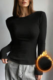 Fleece Lined Slim Fit Long Sleeve T Shirt