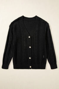 Open Knit Drop Shoulder Sweater Cardigan