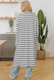 Stripe Print Open Front Duster Cardigan