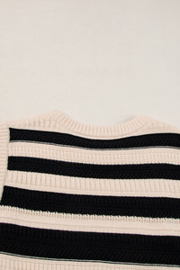 Ribbed Trim Knitted Sweater Vest