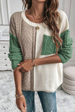 Colorblock Patchwork Drop Shoulder Sweater