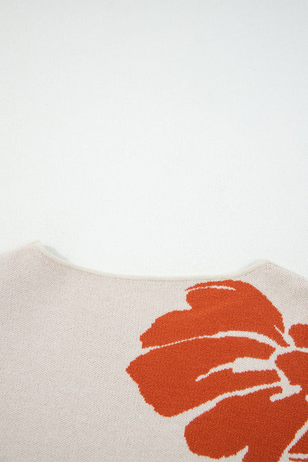 Flower Pattern Oversized Sweater