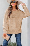 Mineral Wash Big Bow Patchwork Pullover Sweatshirt