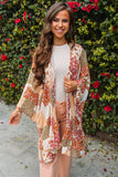 Boho Patchwork Floral Open Front Kimono