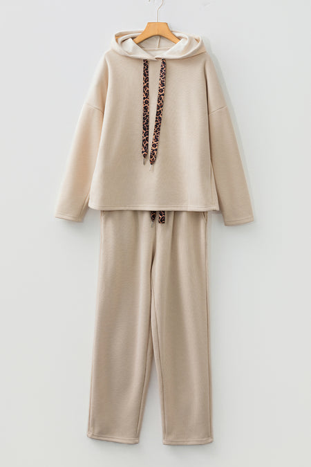 Pullover Hoodie and High Waist Pants Set
