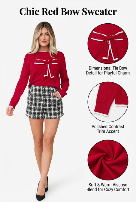Big Bow Cropped Sweater