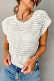 Hollow Out Knit Cap Sleeve Sweater