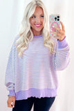 Stripe Loose Drop Shoulder Long Sleeve Top