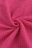 Pink Waffle Knit Button Up Casual Shirt