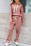 Pullover Hoodie and High Waist Pants Set
