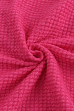 Pink Waffle Knit Button Up Casual Shirt