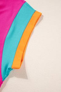 Color Block Detail Casual Two-piece Outfit