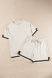 Contrast Trim Tee and Shorts Set