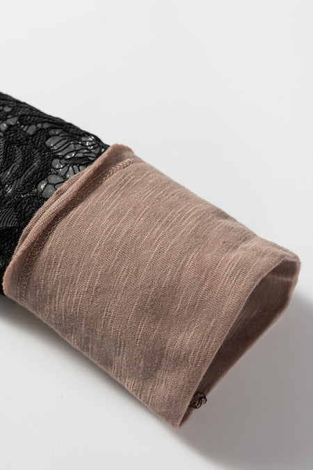 Sheer Lace Patchwork Tee