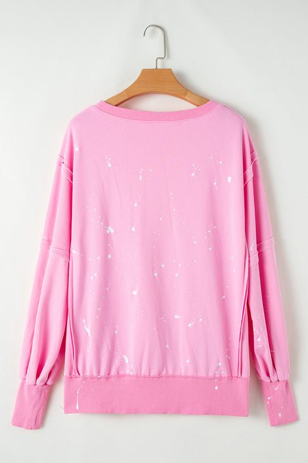 Splash Spots Exposed Seam Baggy Sweatshirt