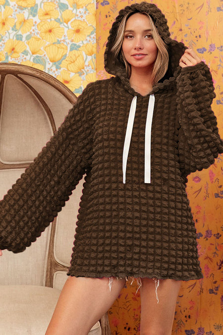 Bubble Textured Waffle Hoodie