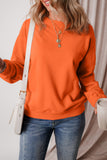 Solid Fleece Lined Drop Shoulder Terry Sweatshirt