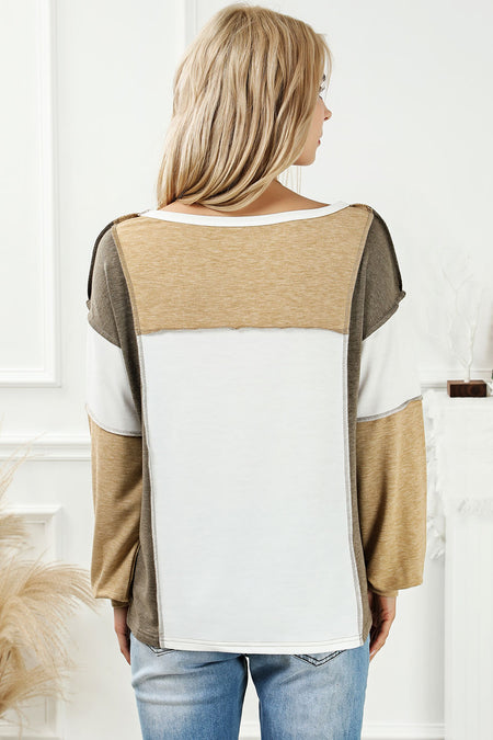 Exposed Seam Color-Block Top