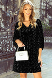 Ballon Sleeve Velvet Mini Dress