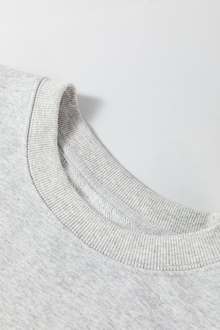 Plain Drop Shoulder Crewneck Pullover Sweatshirt