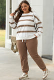 Striped Drop Shoulder Pullover and Jogger Pants Set